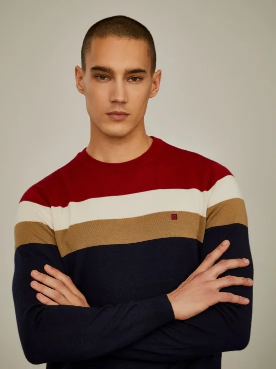 100% wool striped sweater