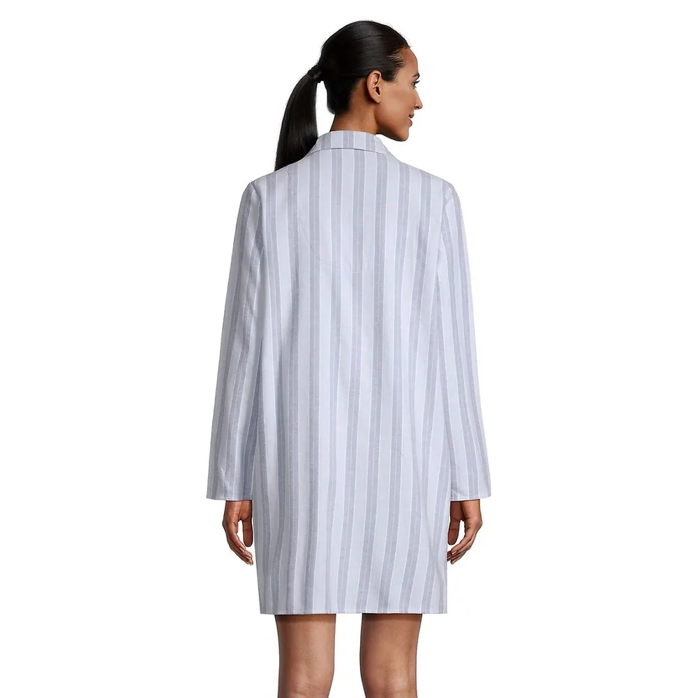 40 winks Notch-Collar Flannel Sleepshirt
