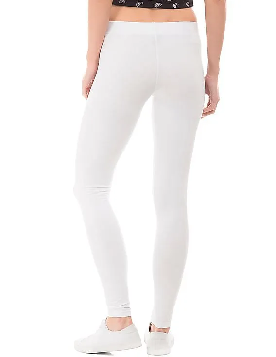 Aeropostale Solid Cotton Spandex Leggings