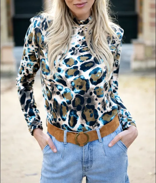 Animal Print Turtleneck