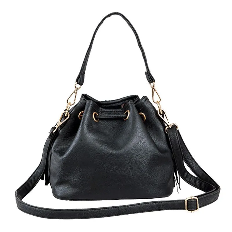 Bags Handbags Women Famous s PU Leather Tassel Messenger Cross Body Bucket Shoulder Bag bolsos femenina