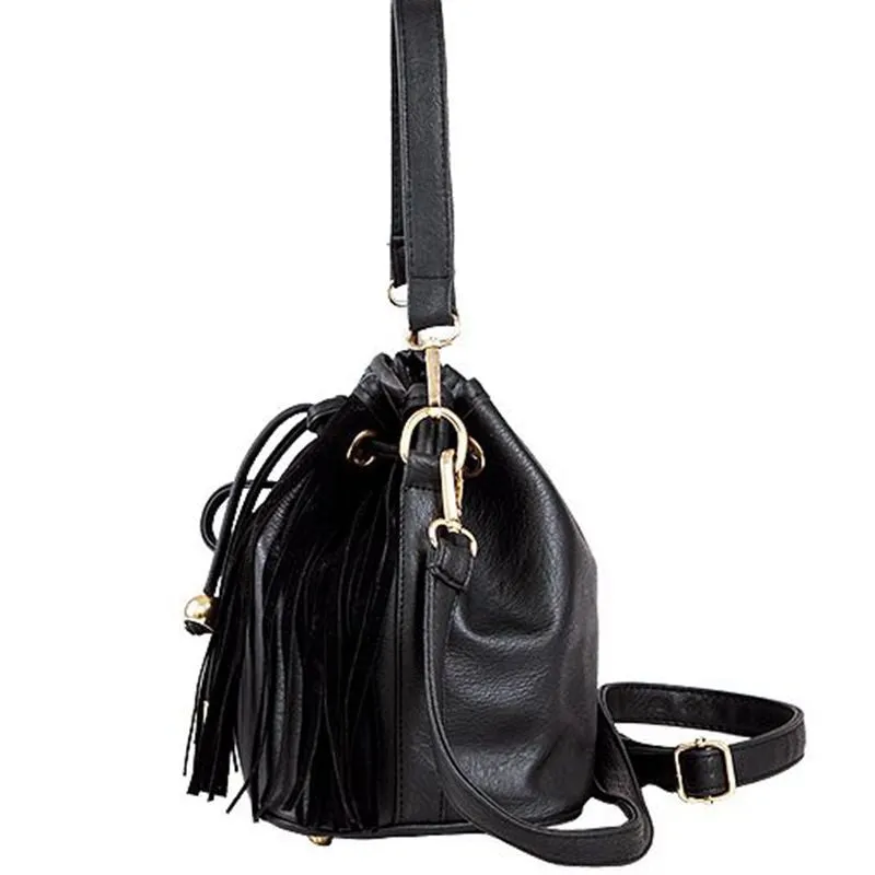 Bags Handbags Women Famous s PU Leather Tassel Messenger Cross Body Bucket Shoulder Bag bolsos femenina