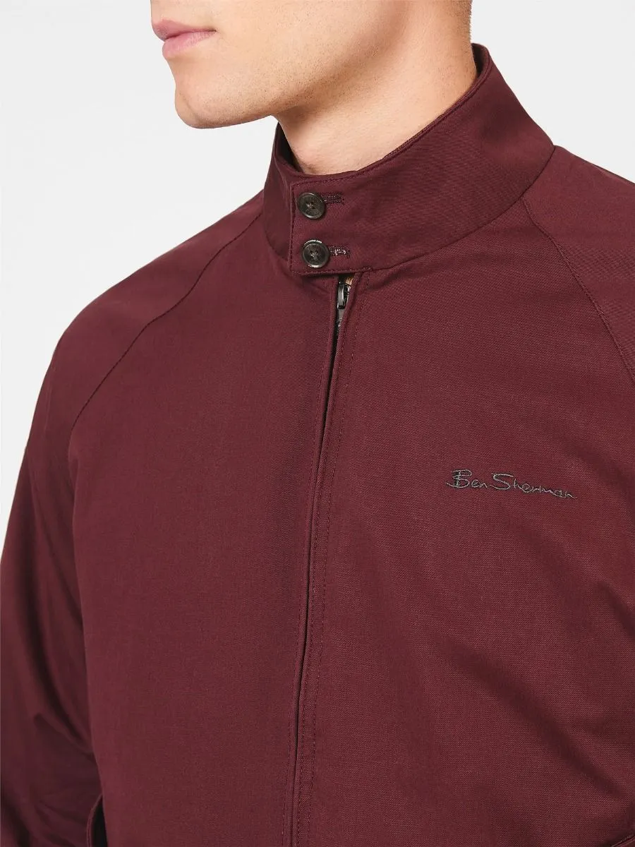 Ben Sherman Signature Casual Harrington Jacket Aubergine