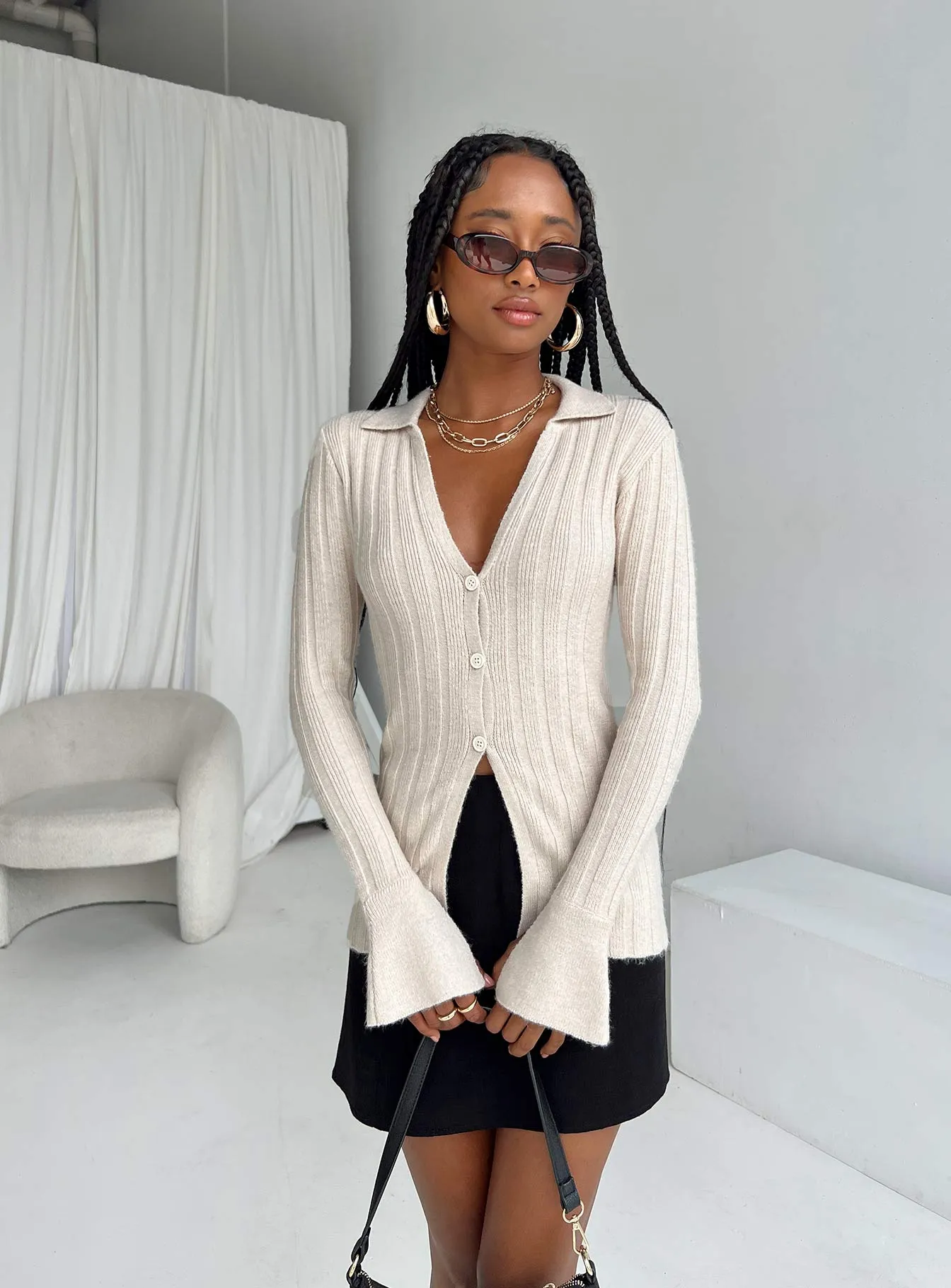 Beryl Long Sleeve Top Bone