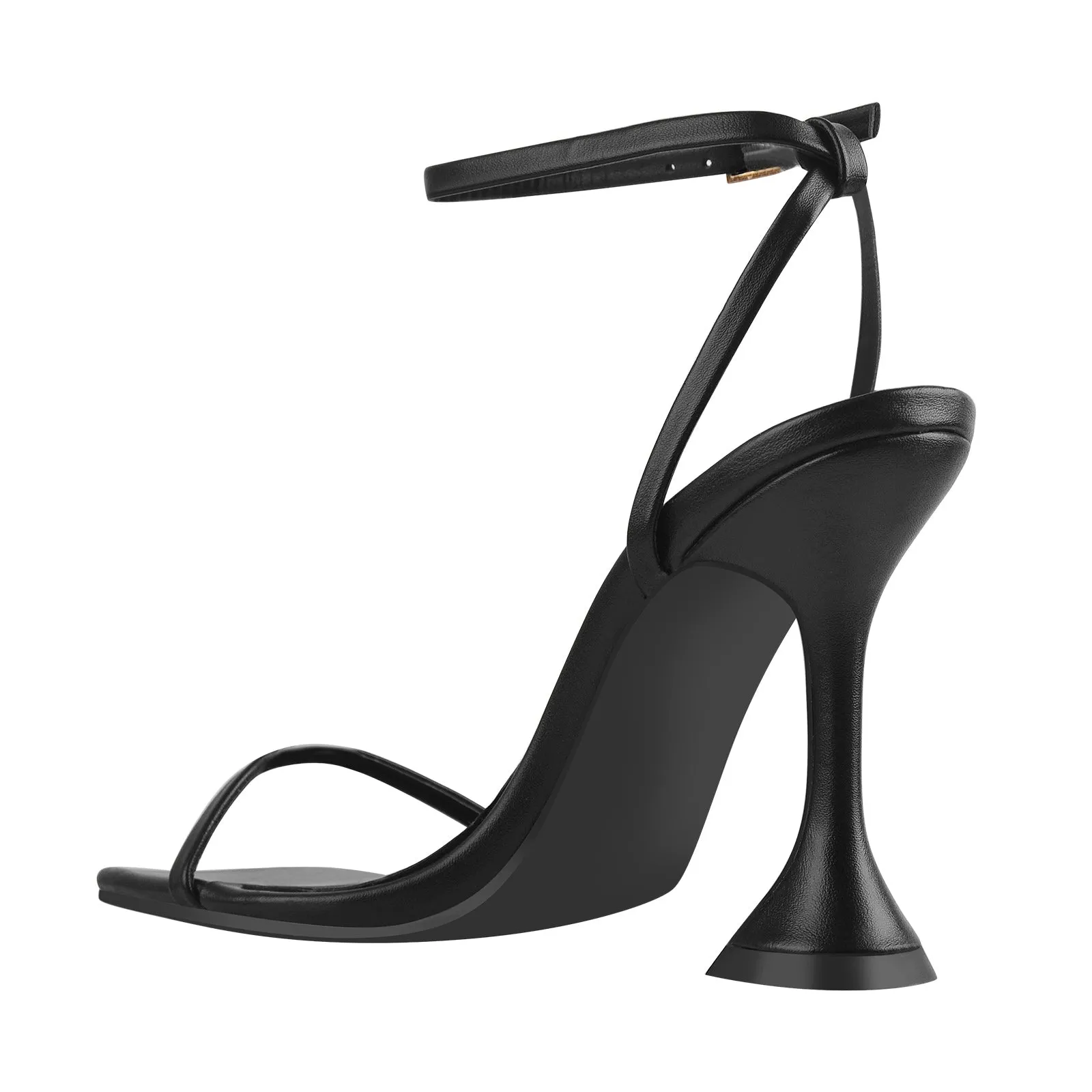 Black Ankle Strap High Heel Sandals