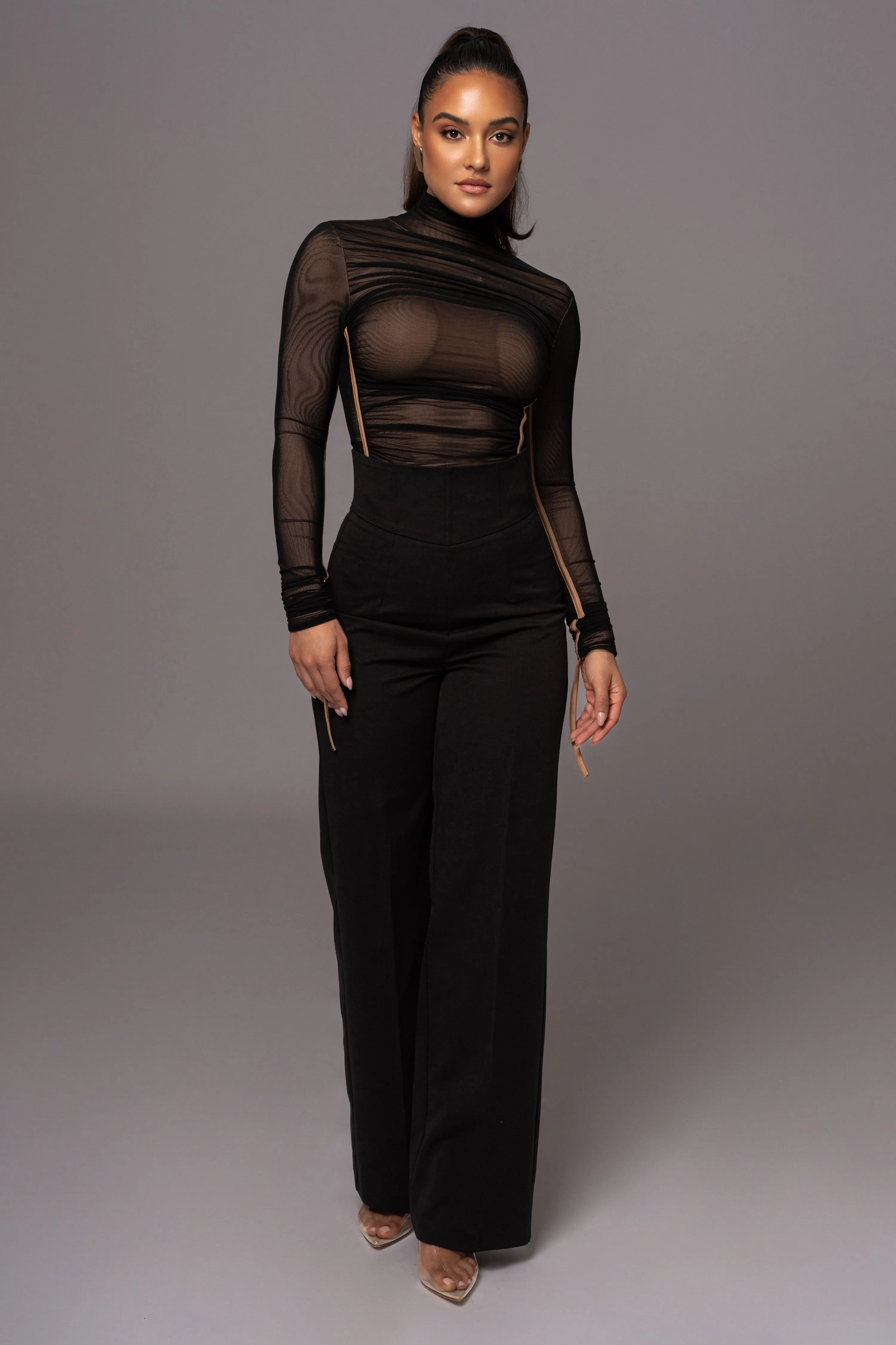 Black Santiana Turtleneck Top