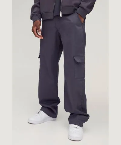 boohooMAN Mens Relaxed Fit Fixed Waist Cargo Pants