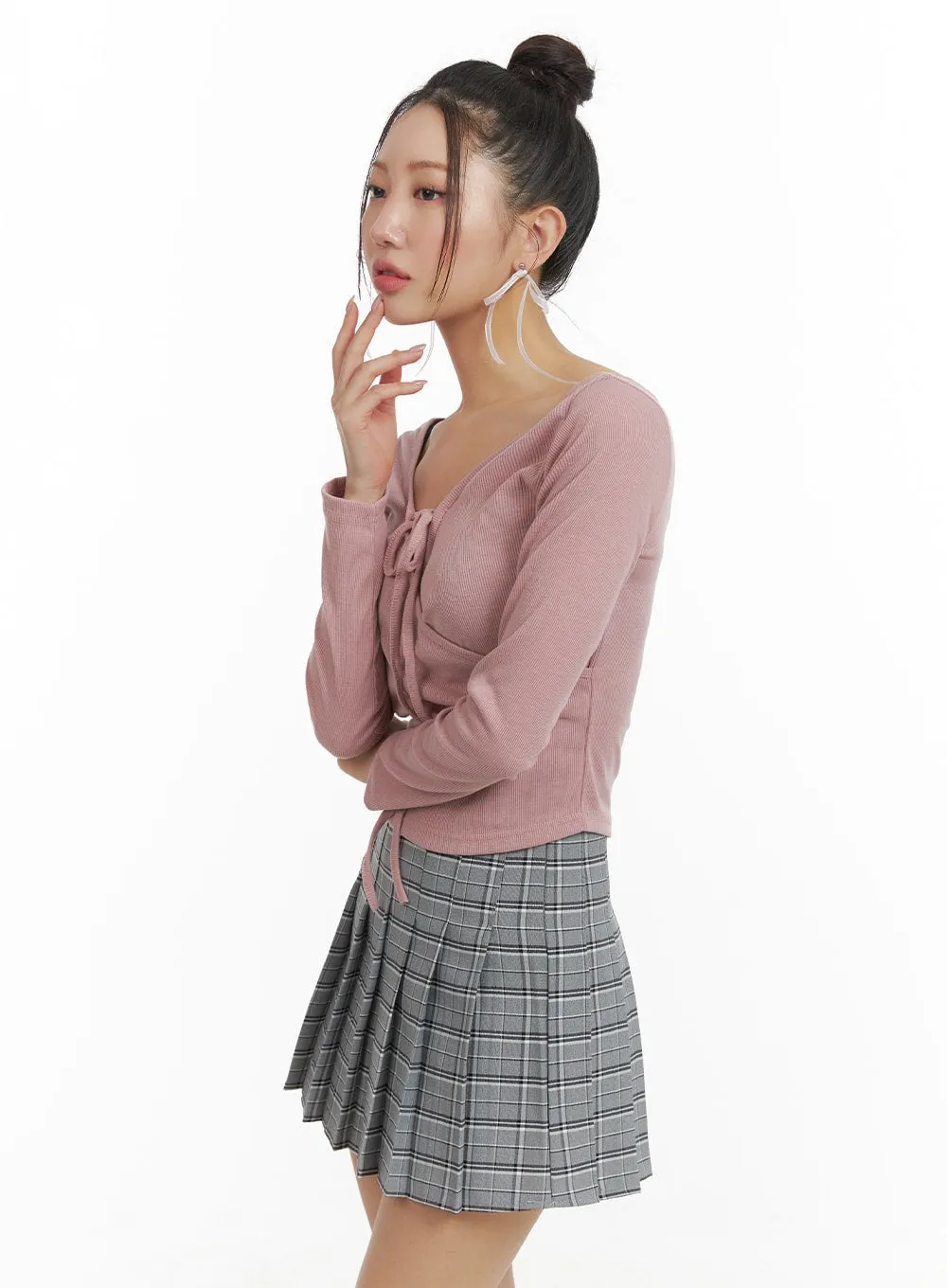 Bowknot Cross Wrap Long Sleeve OM429