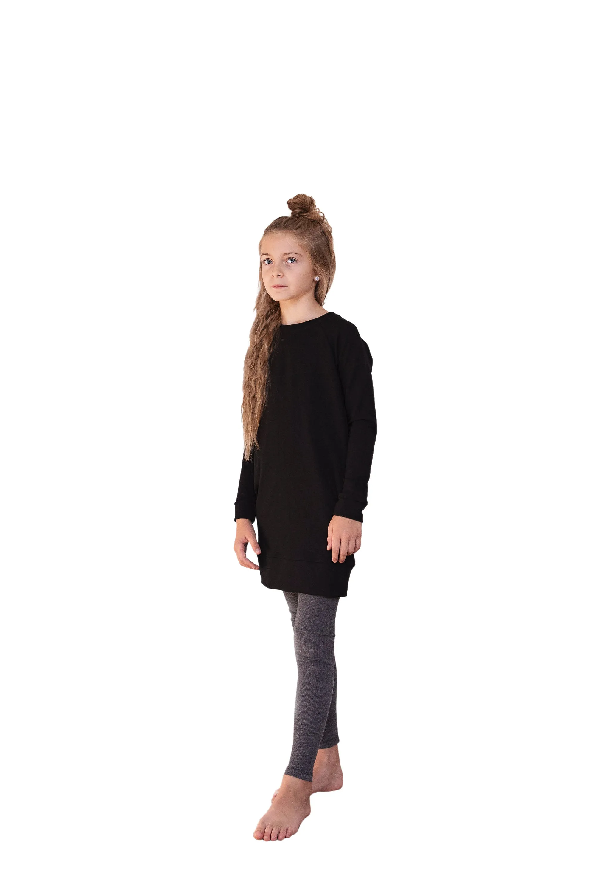 Bryn Sweater Dress - Child in  'Shadow'- Ready to Ship