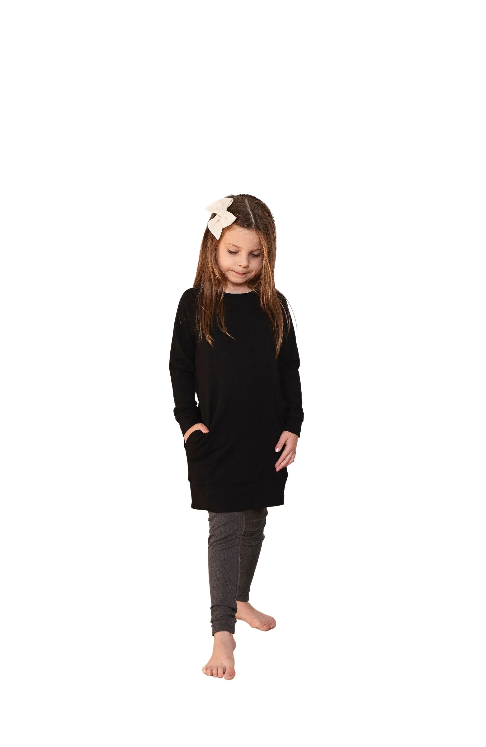 Bryn Sweater Dress - Child in  'Shadow'- Ready to Ship