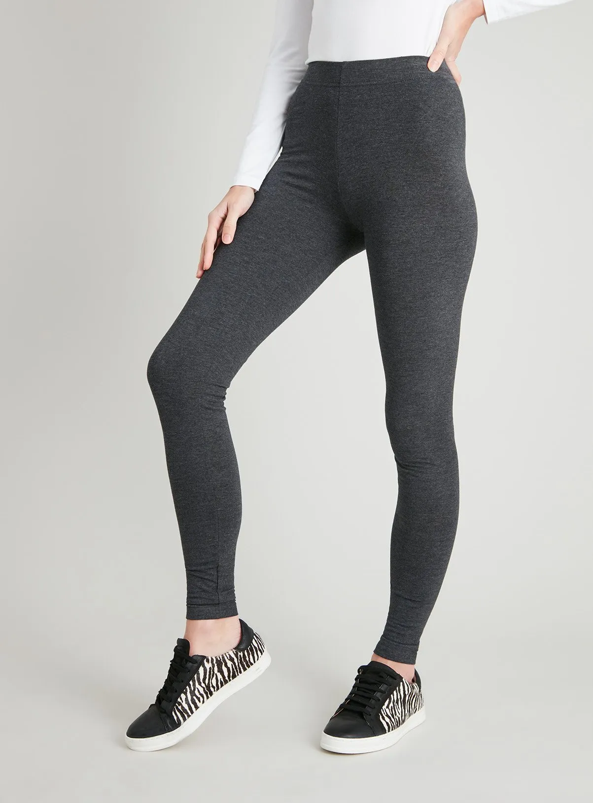 Buy Grey Marl Soft Touch Leggings 14L | Leggings | Tu