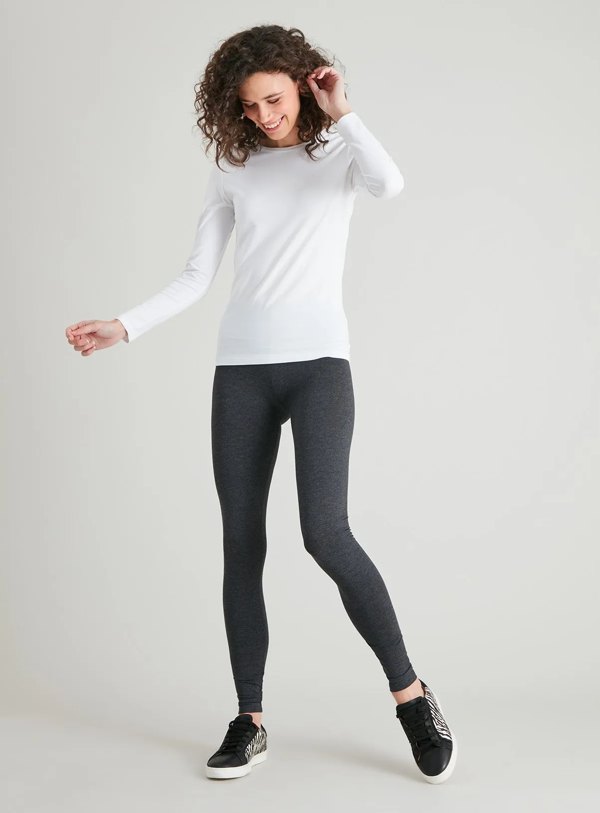 Buy Grey Marl Soft Touch Leggings 14L | Leggings | Tu