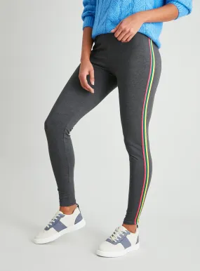 Buy Grey Rainbow Side Stripe Leggings - 10 | Leggings | Tu