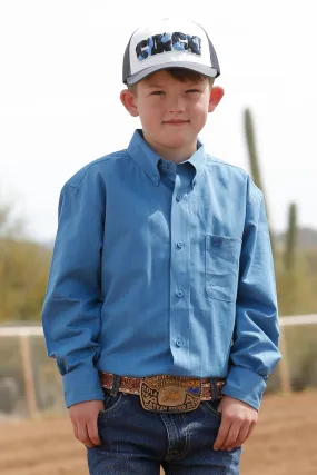 Cinch Kids Blue Long Sleeve Shirt