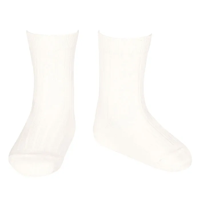 Condor Baby And Child Basic Rib Short Socks Cream