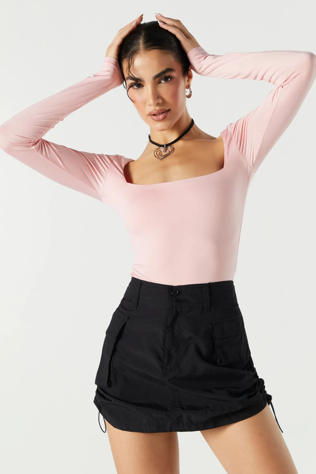 Contour Square Neck Long Sleeve Bodysuit