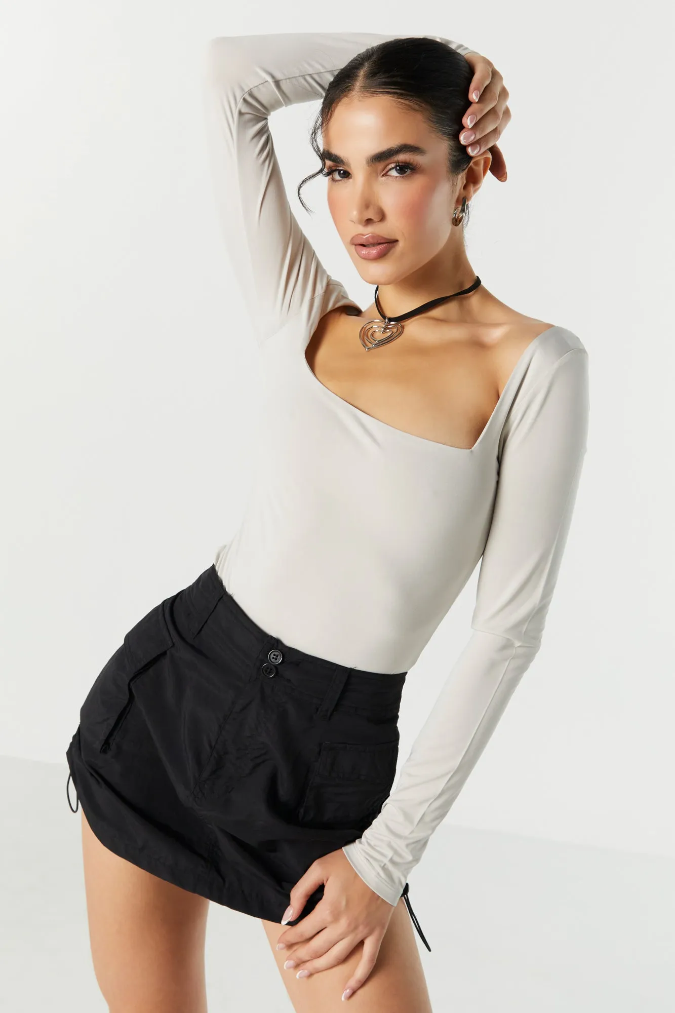 Contour Square Neck Long Sleeve Bodysuit