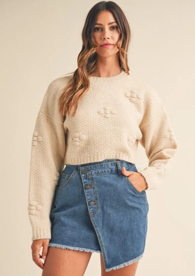 Cropped Cream Knit Jumper Rosie