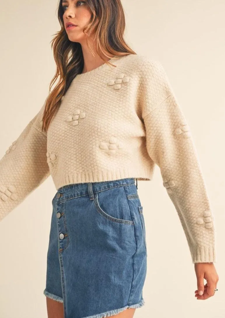 Cropped Cream Knit Jumper Rosie