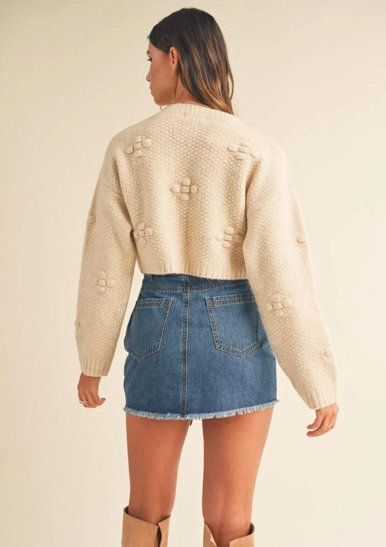 Cropped Cream Knit Jumper Rosie