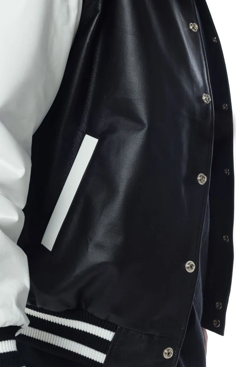 Cross Colours  Cross Colours Do Baseball Leather Jacket - /White