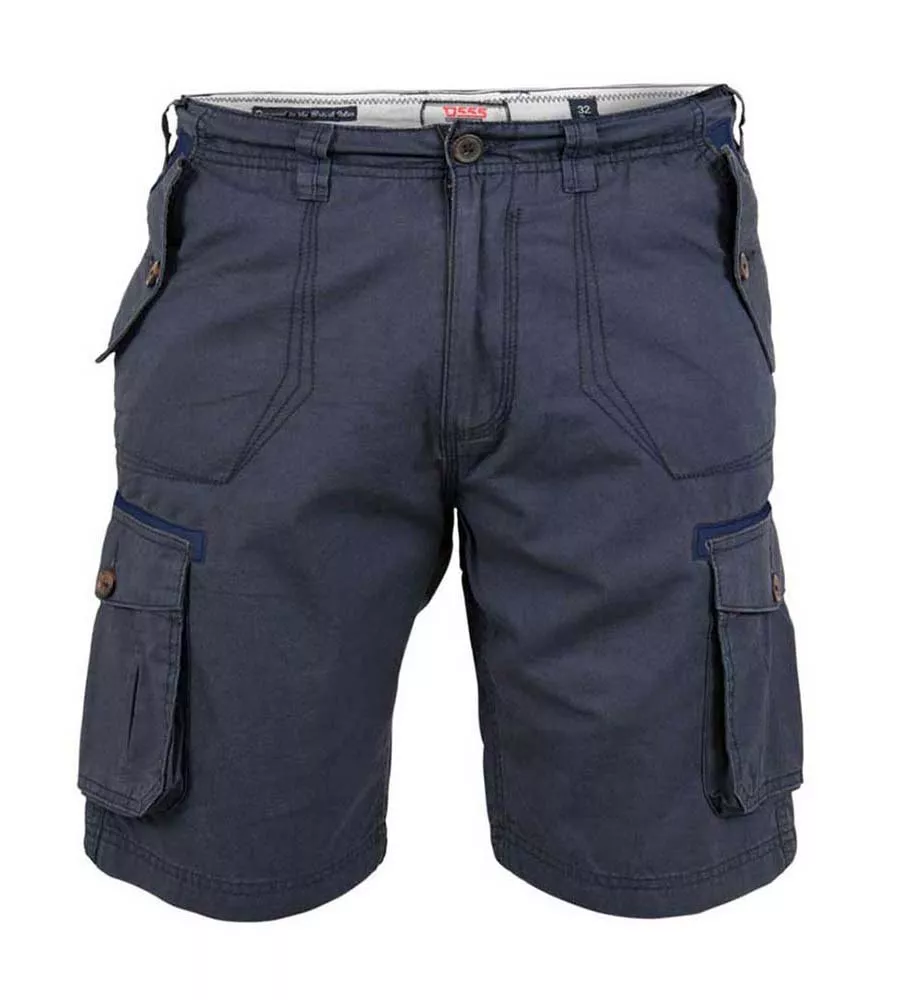 D555 Mens Navy Cotton Cargo Shorts (INVICTA)