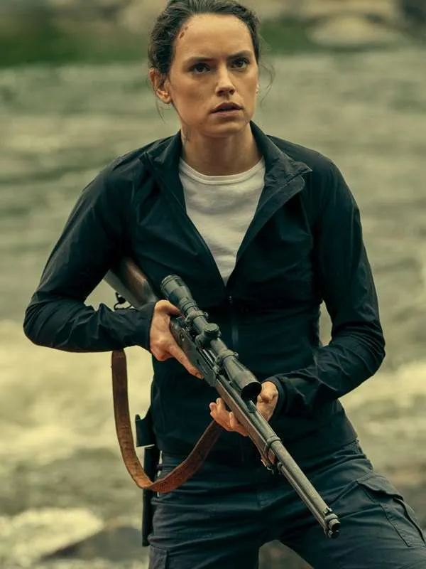 Daisy Ridley The Marsh King's Daughter 2023 Black Jacket