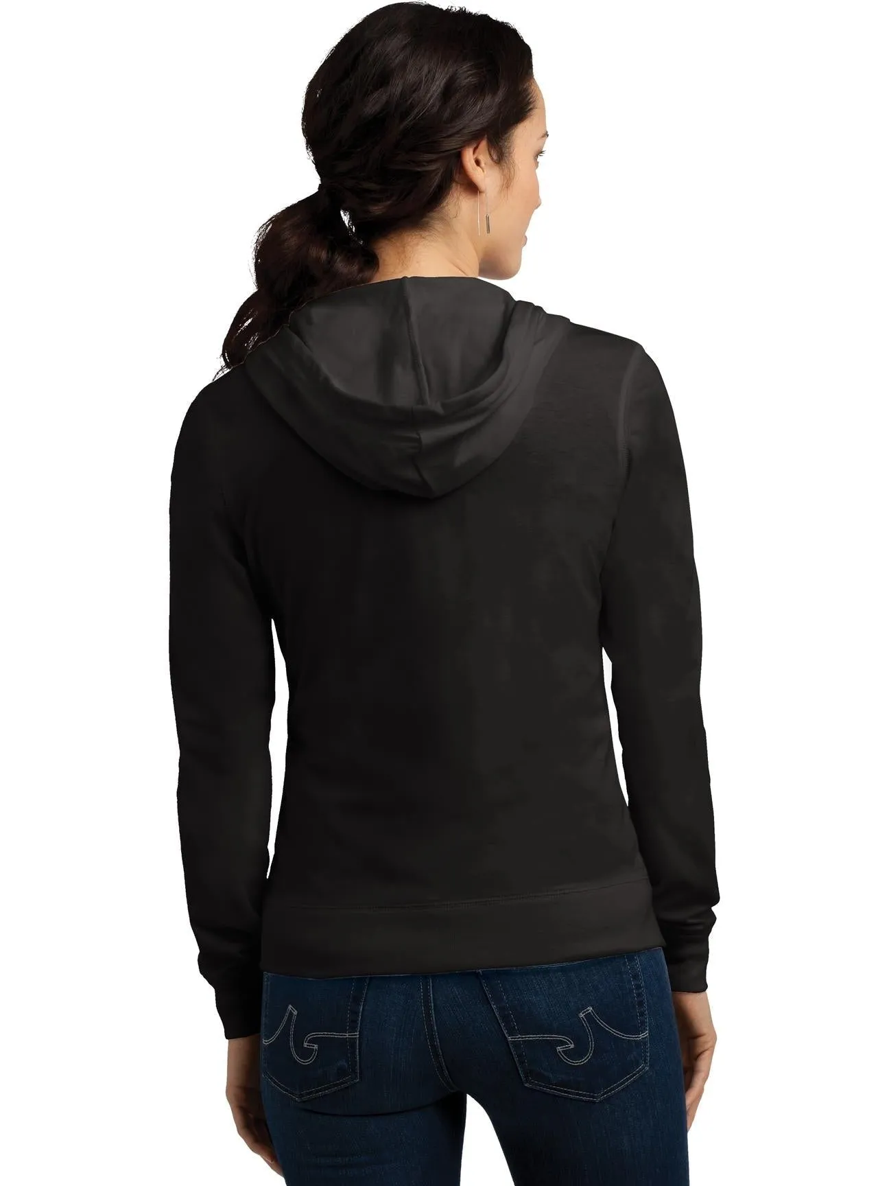 DistrictLadies Fitted Jersey Full-Zip Hoodie