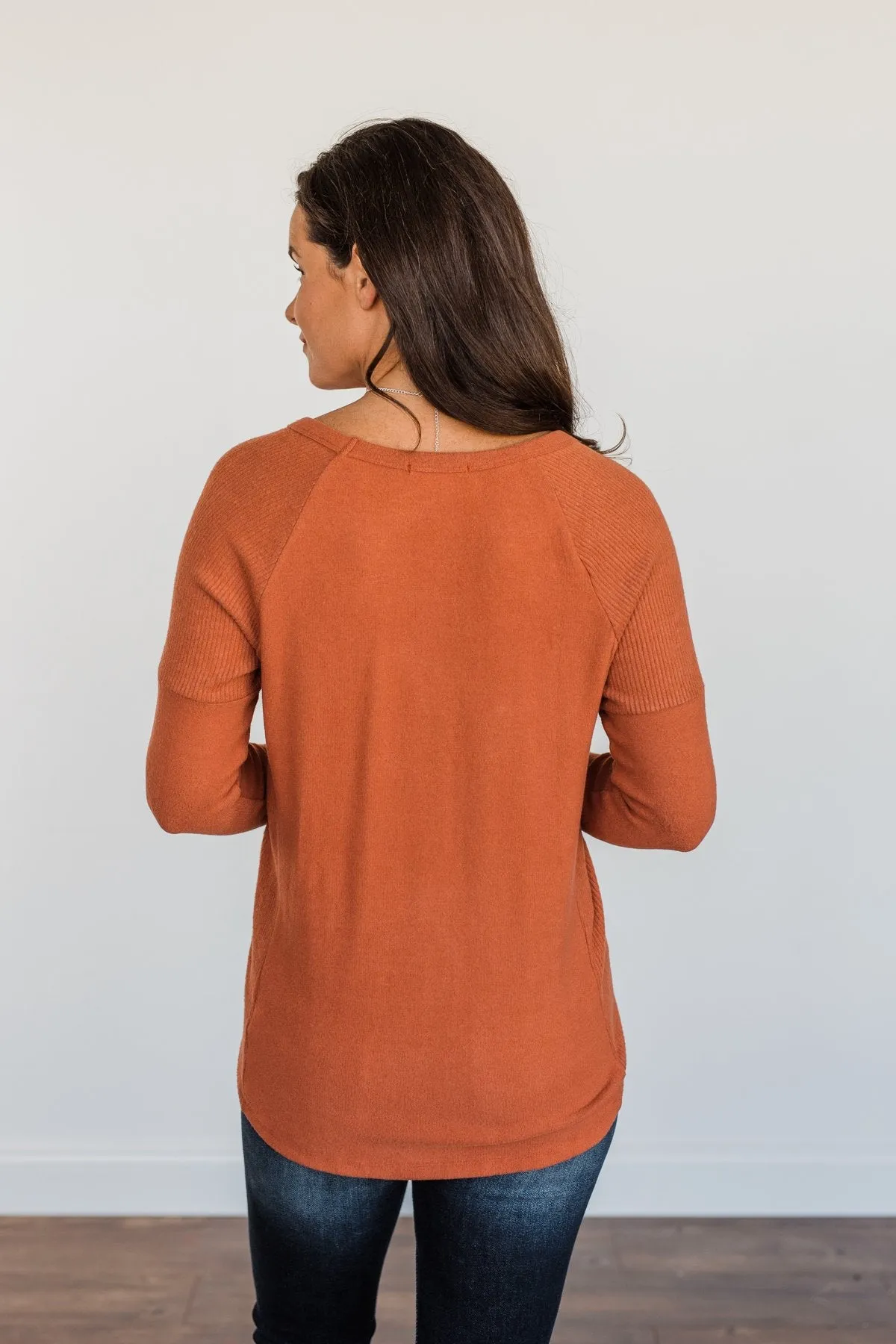 Dreaming About Fall Long Sleeve Top- Burnt Orange