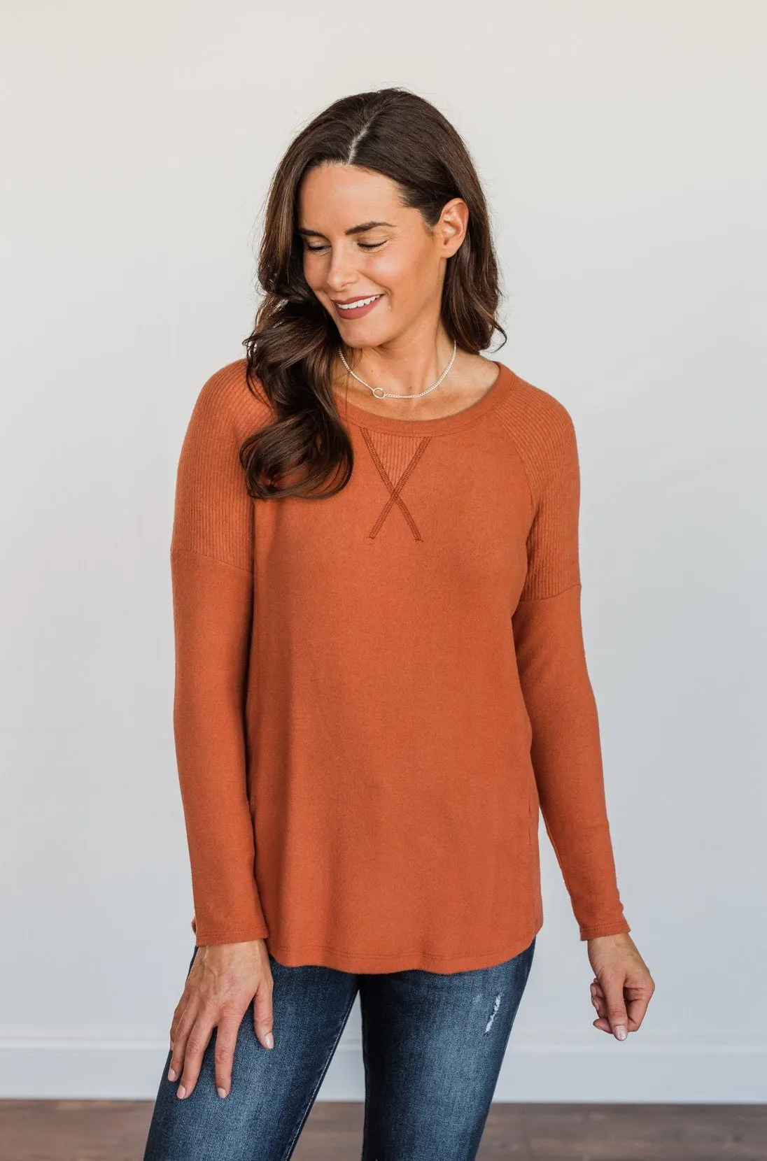 Dreaming About Fall Long Sleeve Top- Burnt Orange