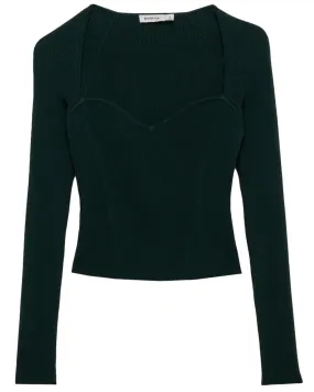 Emerald Giuliana Long Sleeve Sweetheart Top