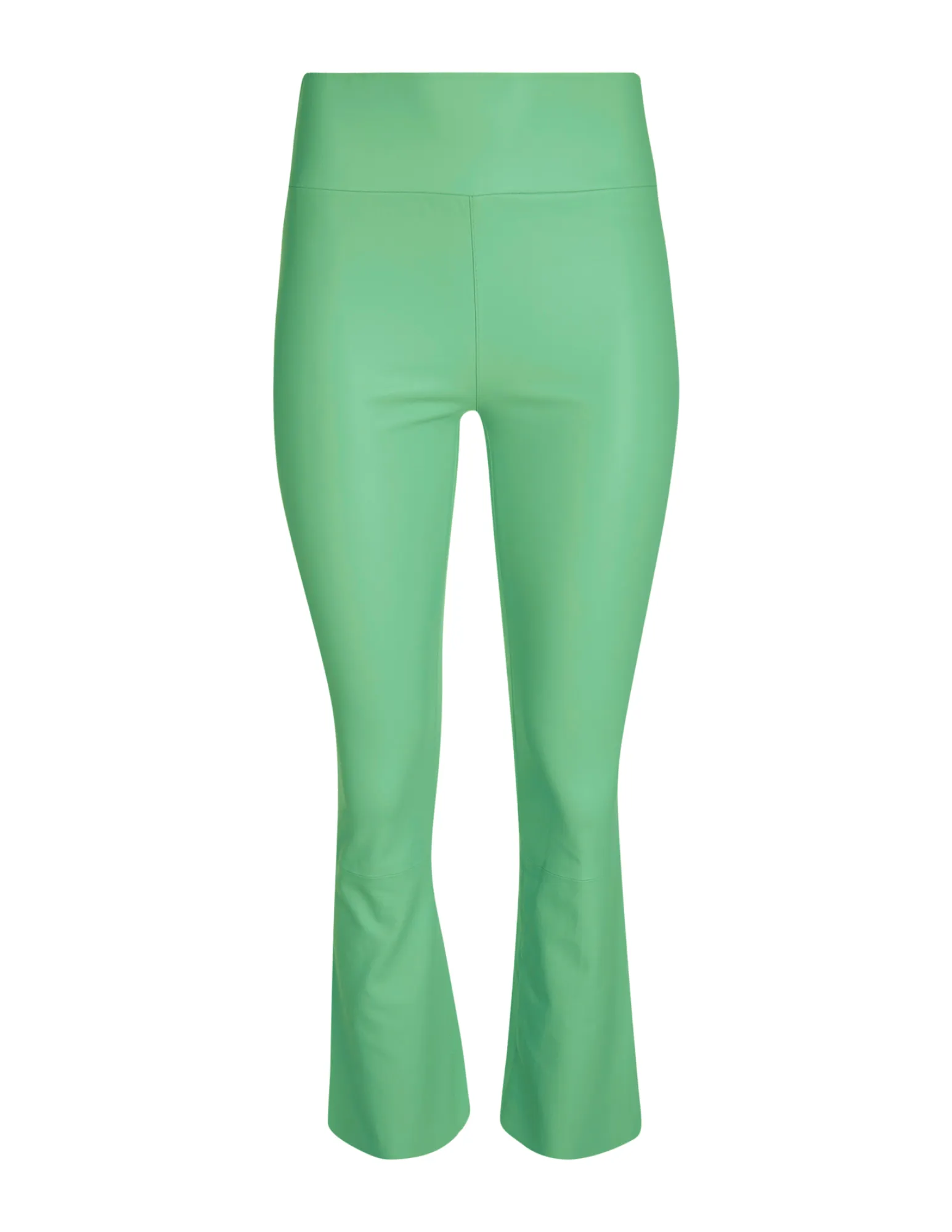 Evergreen Leather Crop Flare Leggings