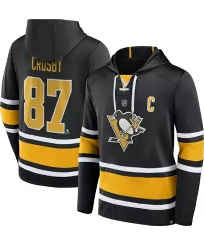 Fanatics Men's NHL Fanatics Sidney Crosby Pittsburgh Penguins Name & Number Lace-Up Pullover Hoodie