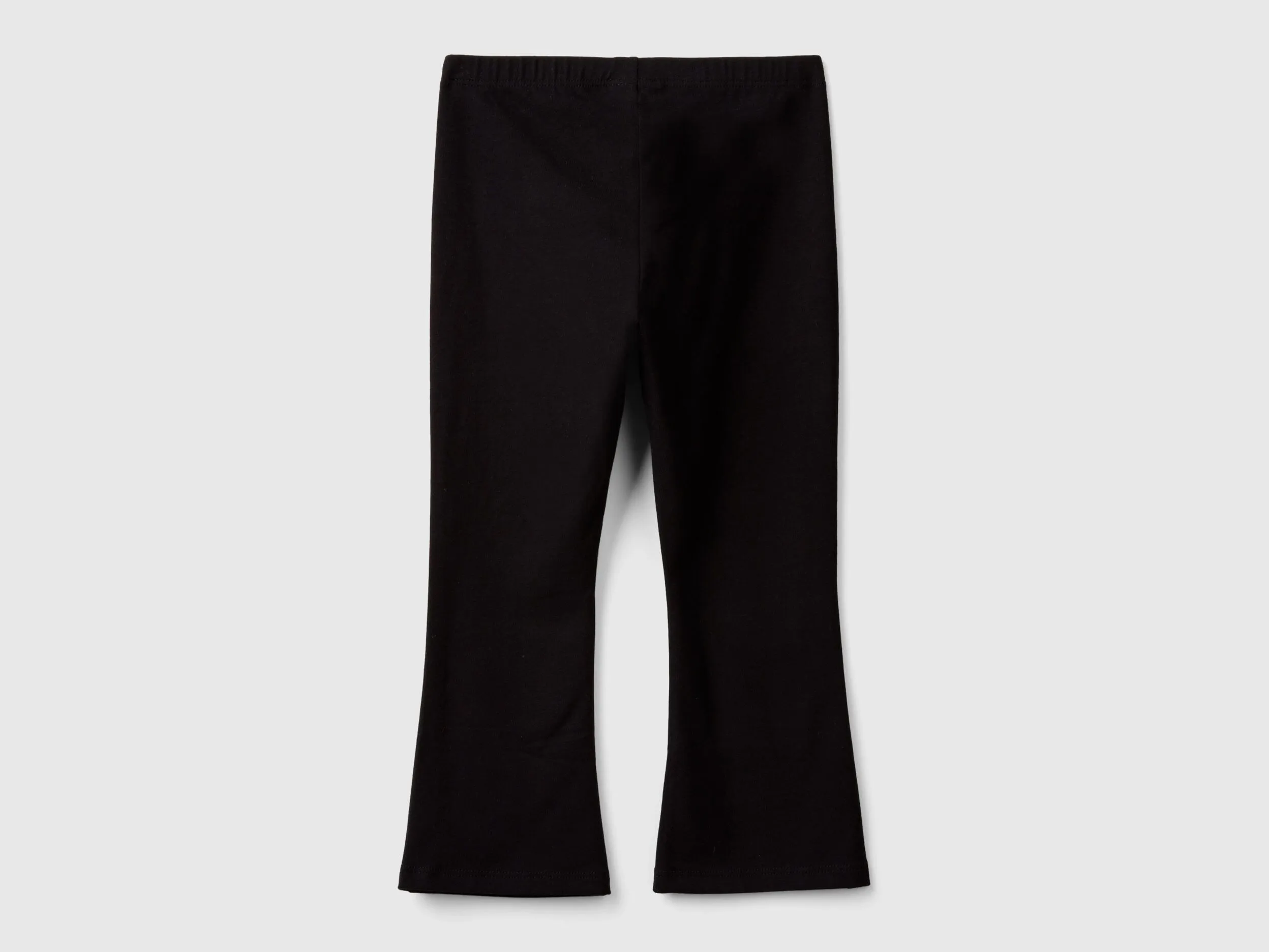 Flared leggings in stretch cotton - Black | Benetton