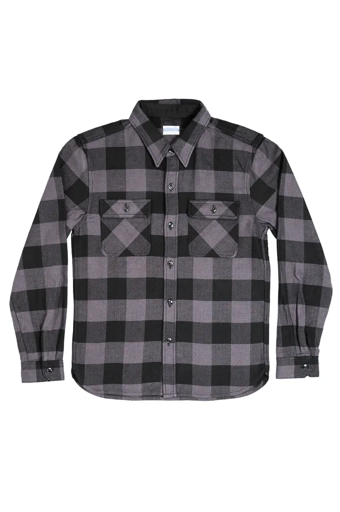 Flat Head “AGEISM” Heavy Winter Flannel Workshirt - Gray/Black