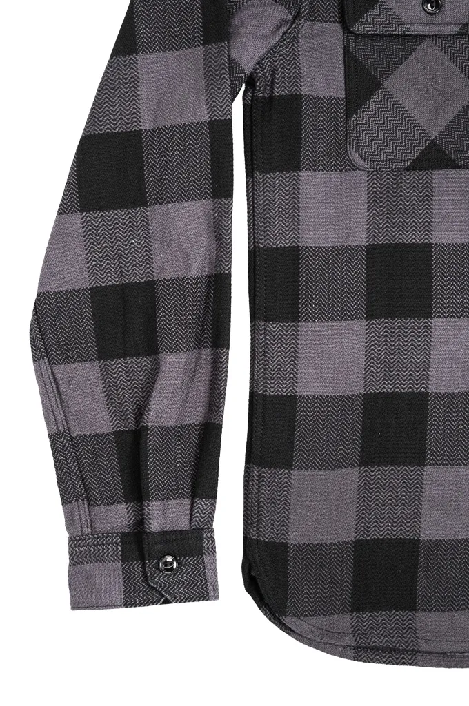 Flat Head “AGEISM” Heavy Winter Flannel Workshirt - Gray/Black