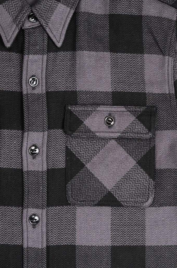 Flat Head “AGEISM” Heavy Winter Flannel Workshirt - Gray/Black