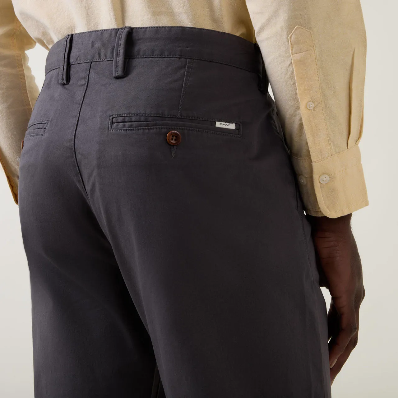 GANT Twill Regular Fit Chinos - Dark Grey