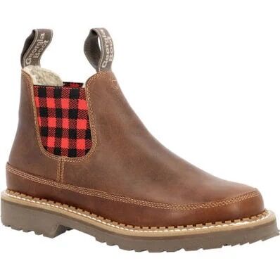 Georgia Women's Red Plaid Chelsea Romeo in Brown