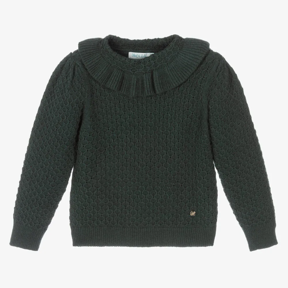 Girls Green Knitted Sweater