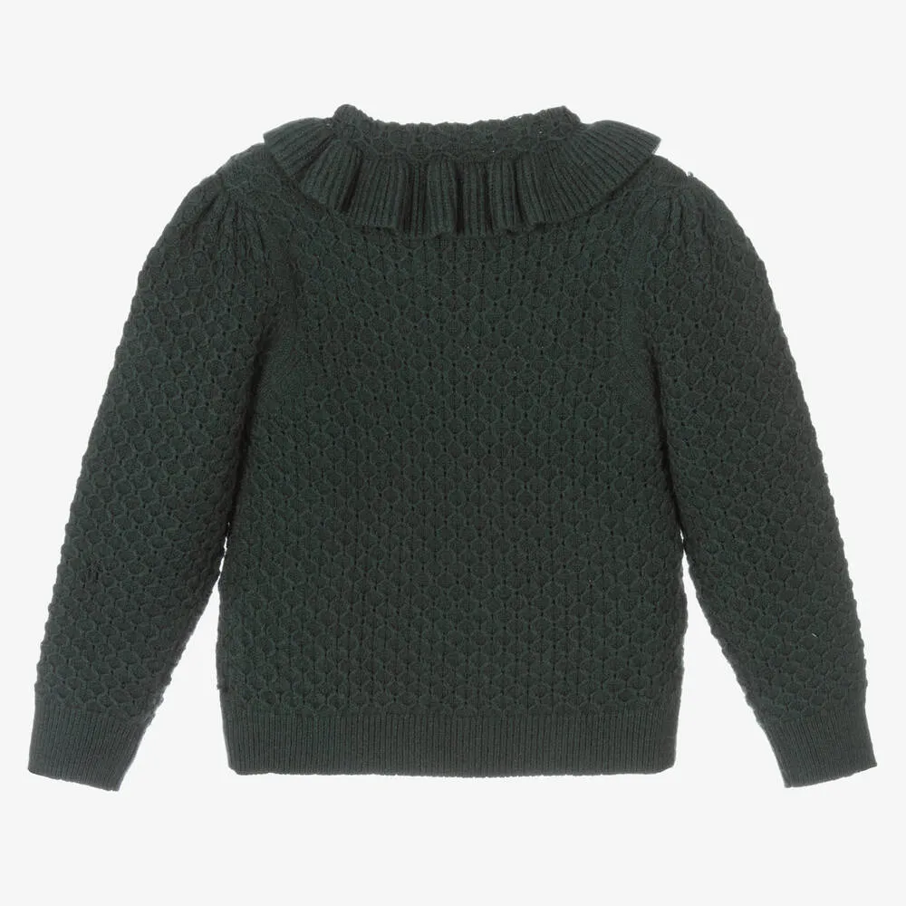 Girls Green Knitted Sweater