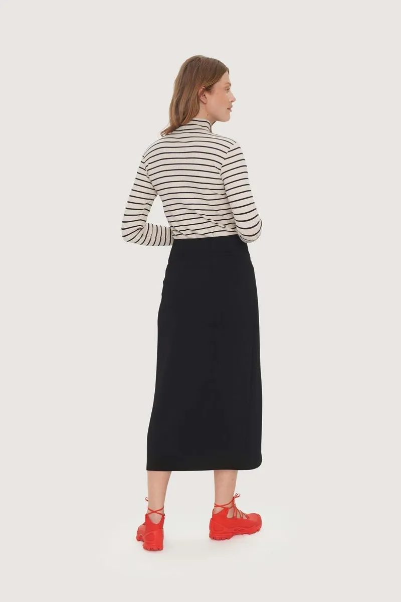 Globe stripe turtleneck blouse