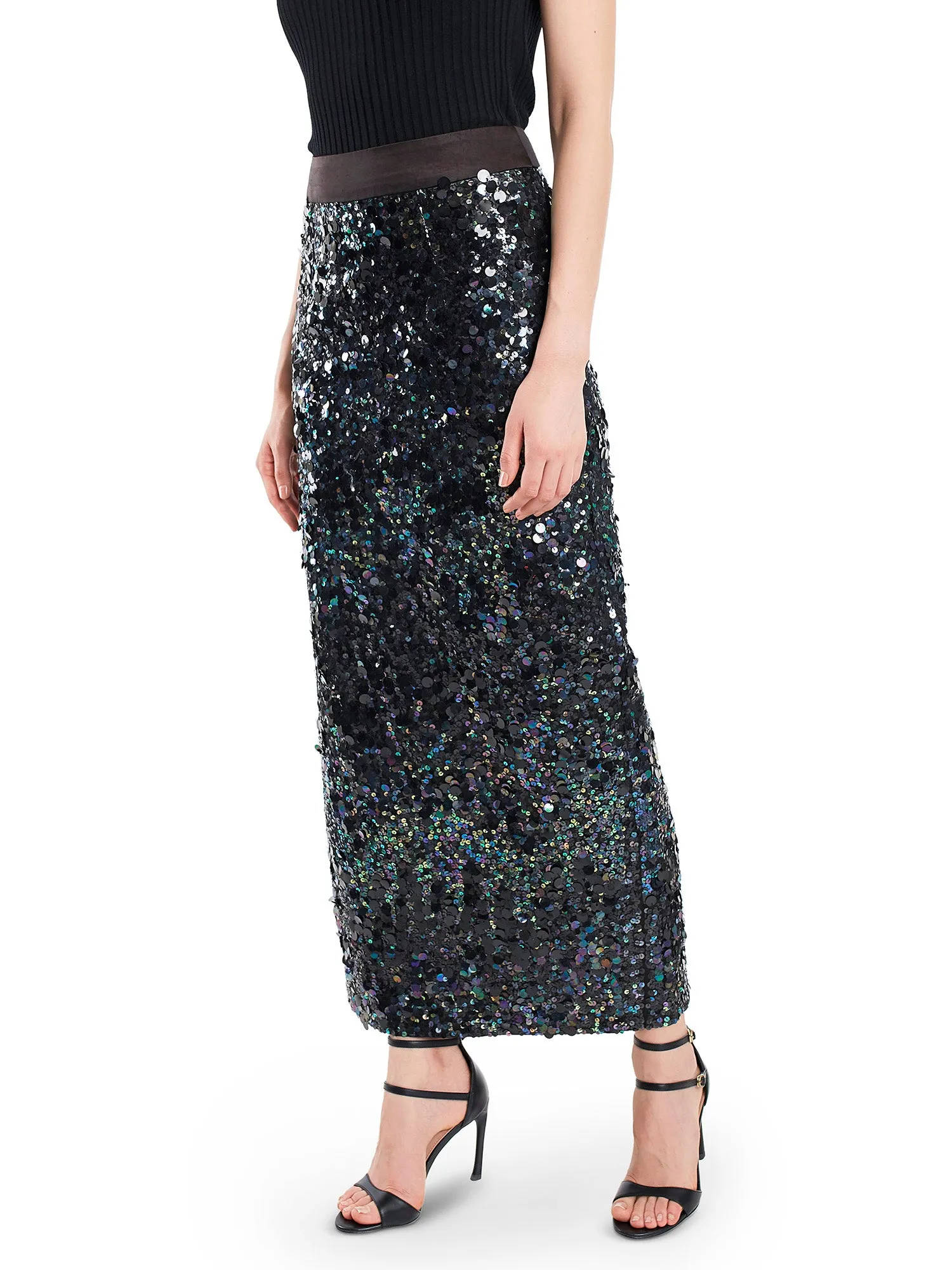 Hand Embroidered Long Sequin Skirt