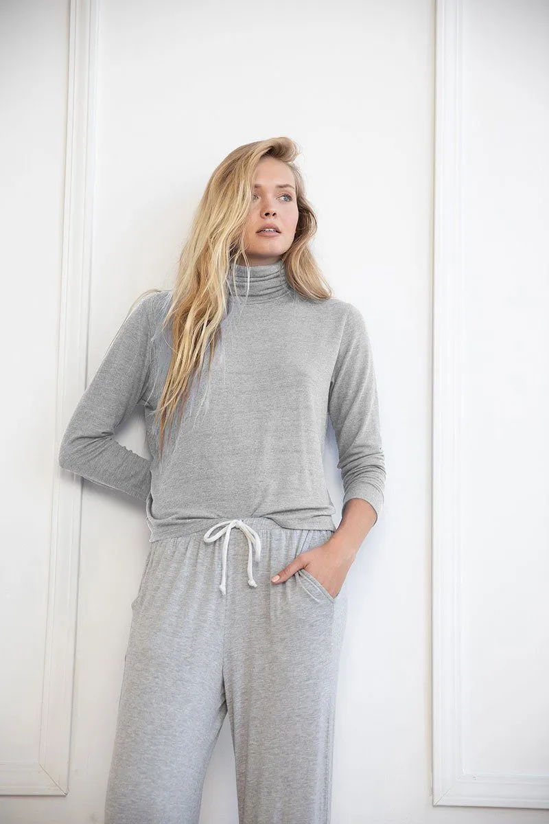 Heather Grey Relaxed Turtleneck