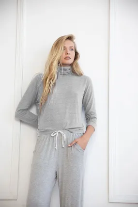 Heather Grey Relaxed Turtleneck