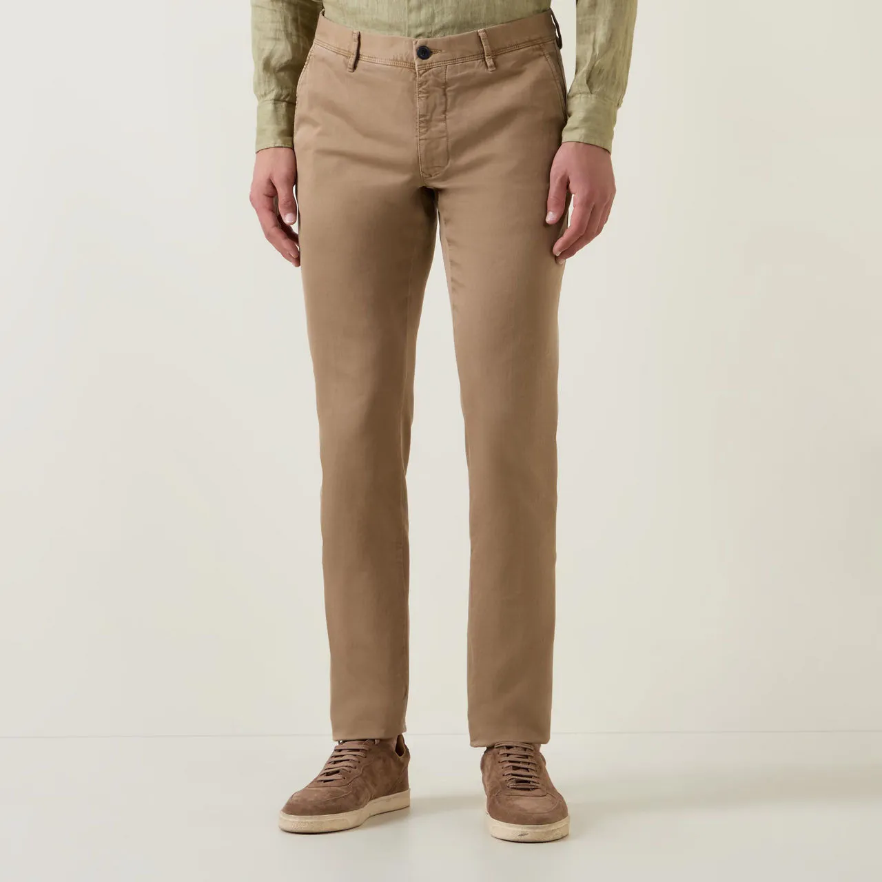 INCOTEX Mid-Rise Casual Chinos - Khaki