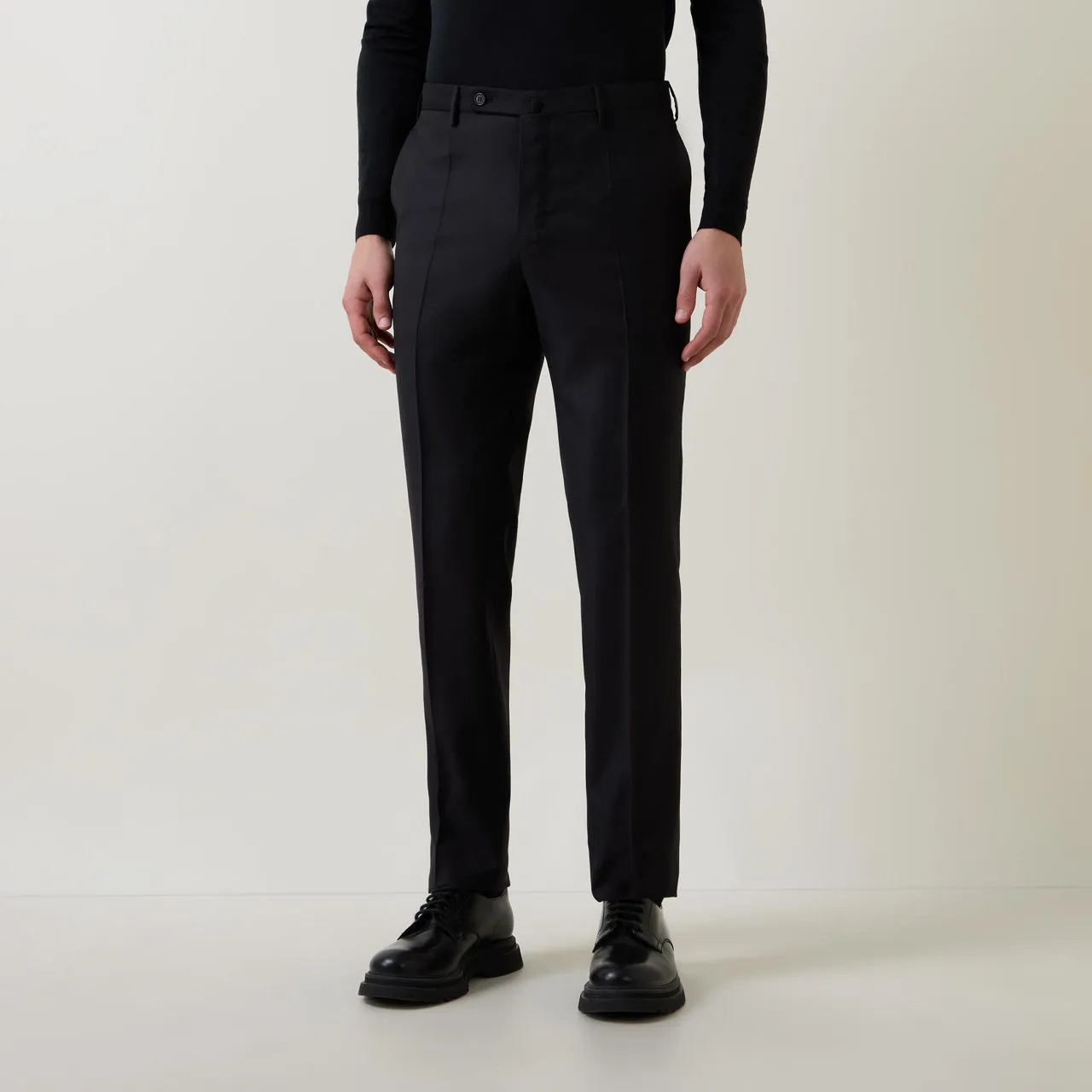 INCOTEX Slim-Leg Formal Chinos - Black