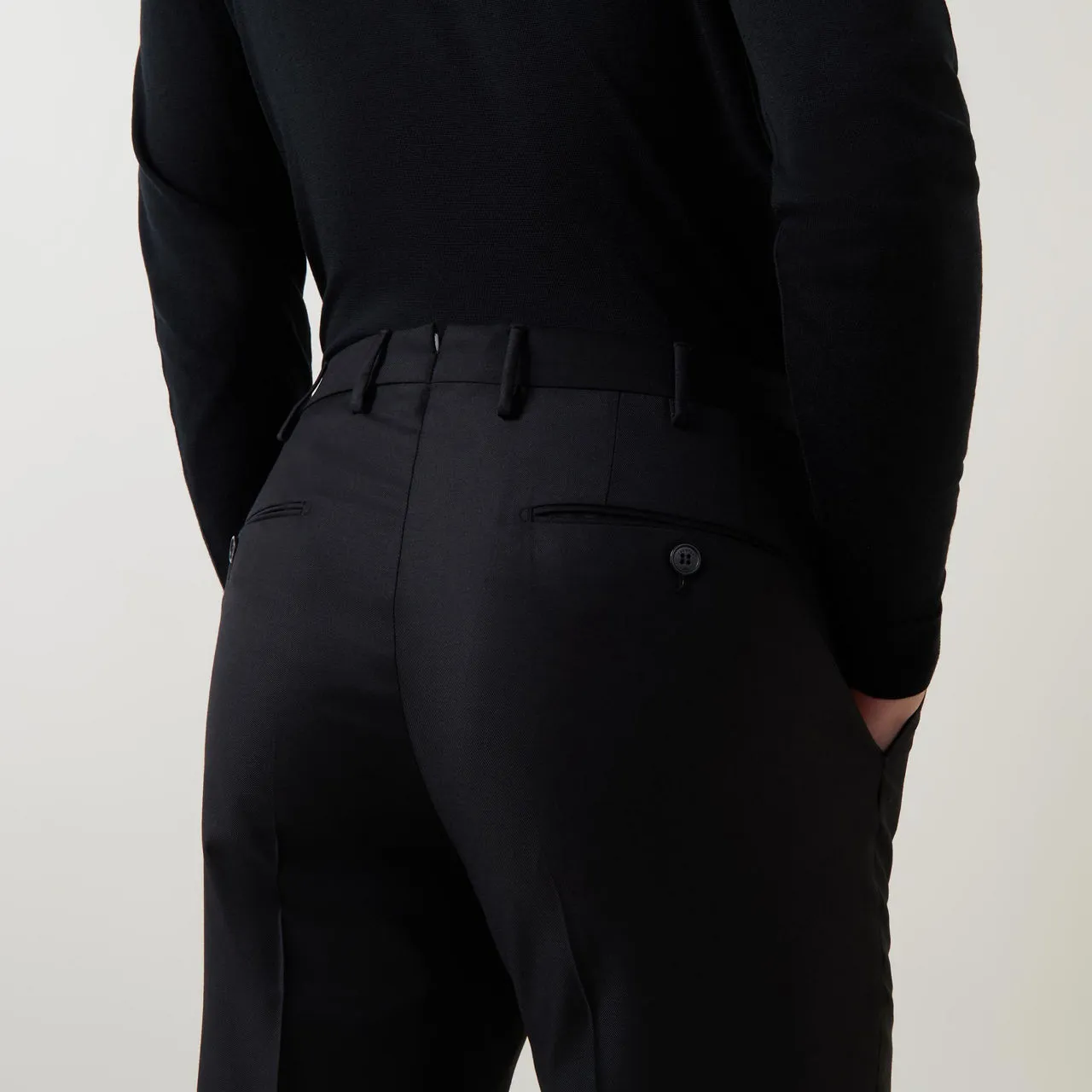 INCOTEX Slim-Leg Formal Chinos - Black