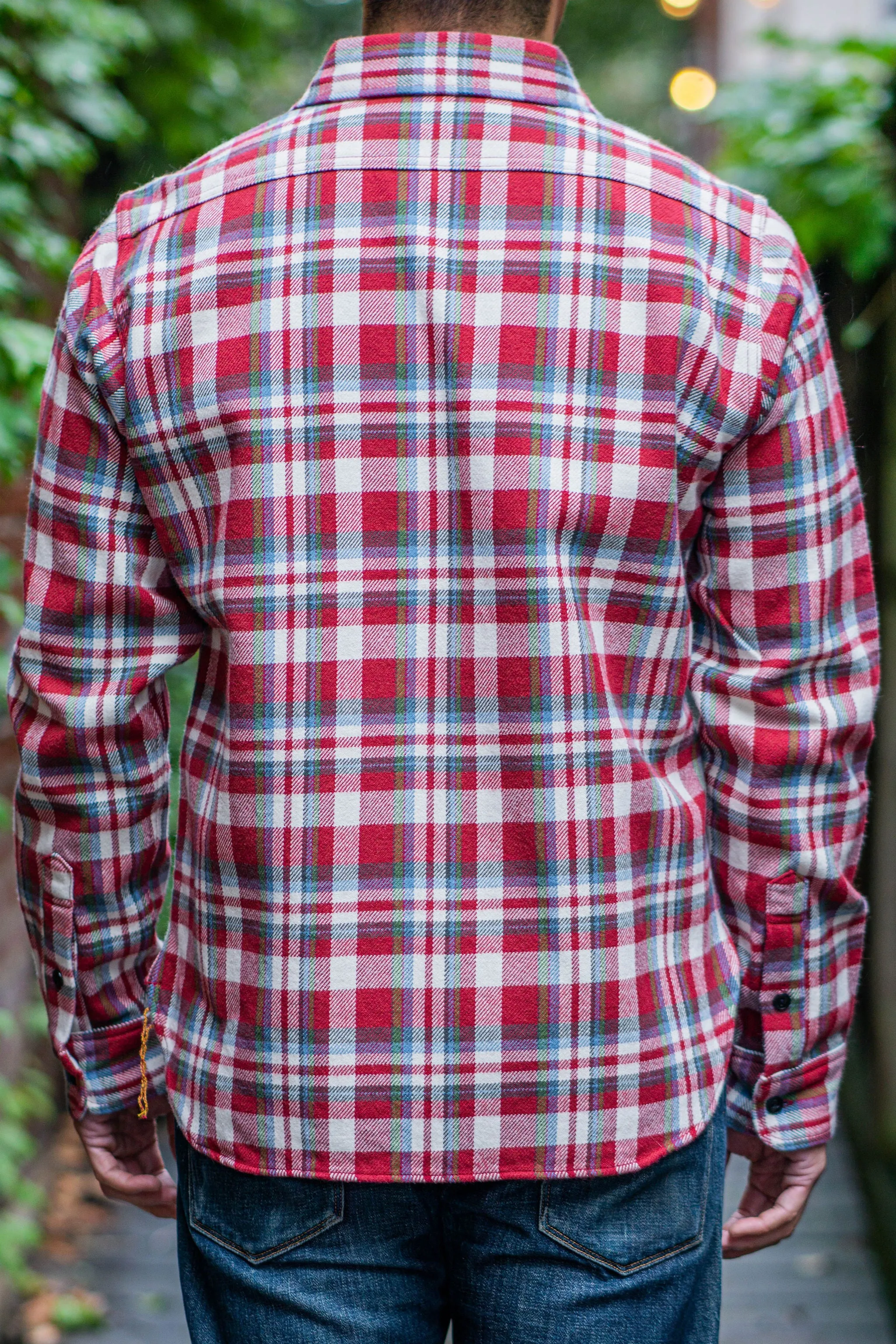 Iron Heart IHSH-371-RED Ultra Heavy Flannel Crazy Check Work Shirt - Red