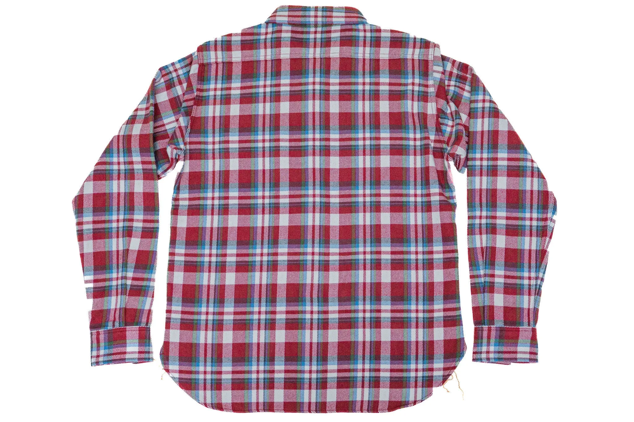 Iron Heart IHSH-371-RED Ultra Heavy Flannel Crazy Check Work Shirt - Red